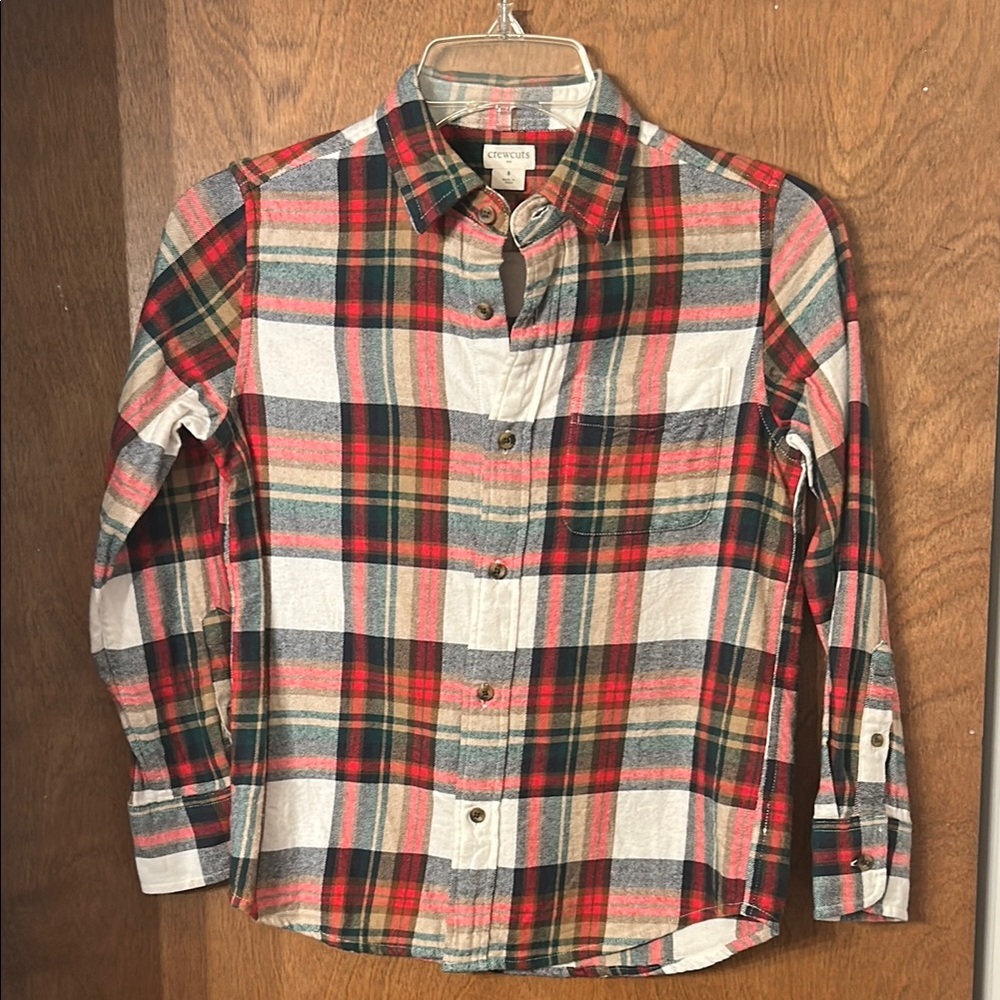Crewcuts Red and Green Plaid Button Down Shirt